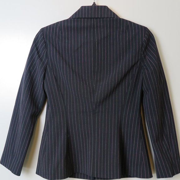 NWT Laundry by Shelli Segal Onyx Pinstripe Rayon Blend Blazer Size 0 MSRP $295 - Picture 7 of 10